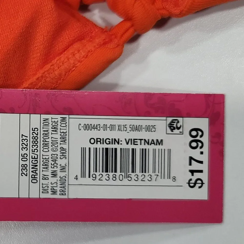 Xhilaration Orange Mesh Bikini Top